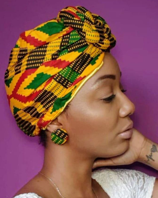 Kente Print AfroBonnet